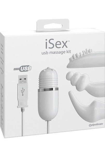 Набор вибромассажеров Pipedream iSex USB Massage Kit, белый