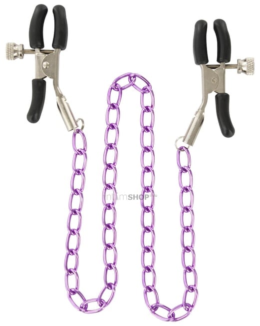Зажимы на соски с цепью Toy Joy Nipple Chain, фиолетовый от IntimShop